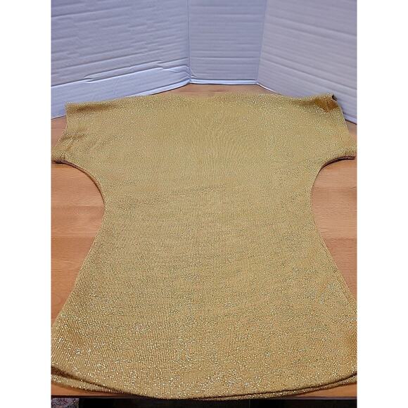 authentic A.K.A. Women's Gold Blouse Size M Vintage,Holiday Party,Classy! USmade - Picture 8 of 8